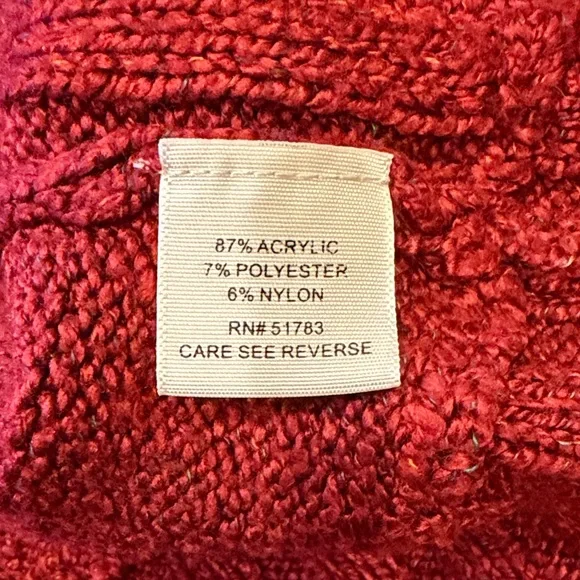 Maurices 3X Burgundy Cable Knit Hooded Sweater Shawl Collar V-Neck Plus Size - Picture 3 of 16